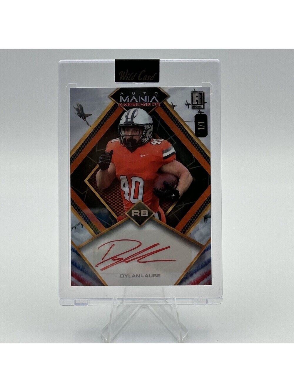 Dylan Laube Wild Card Auto Mania 2024 Rookie 1/1 RB Autograph